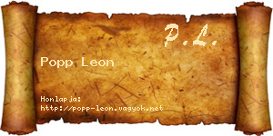 Popp Leon névjegykártya